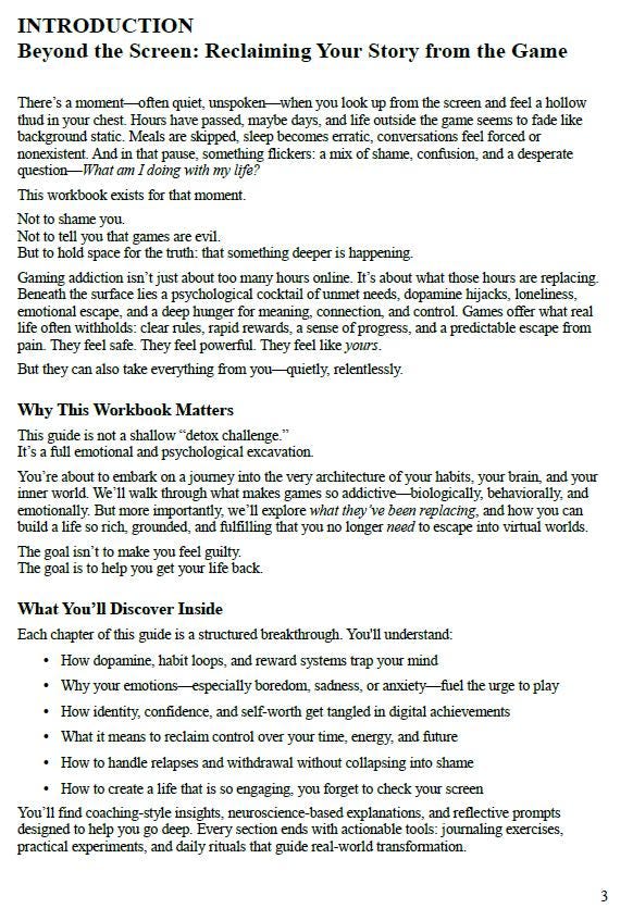 The Gaming Addiction Recovery Map – A Psychology-Based Workbook to Reclaim Focus, Heal Dopamine Dysregulation, and Rebuild Motivation