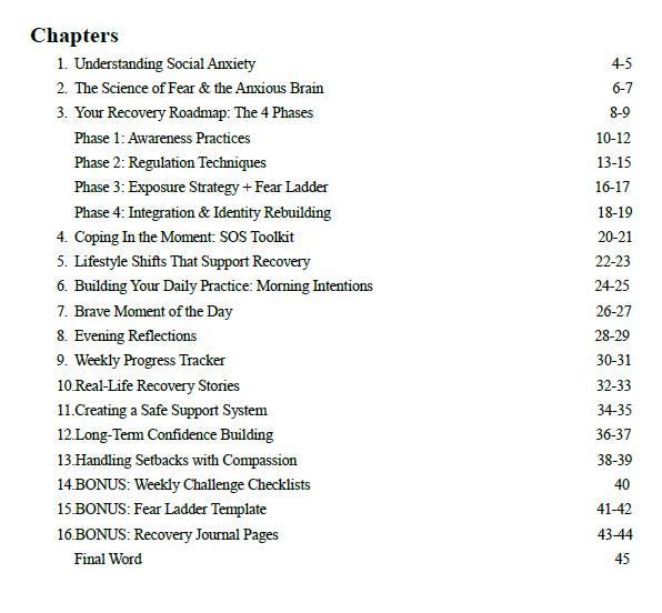 Social Anxiety Recovery Planner PDF | Confidence Workbook for Overthinking, Fear of Judgment & Social Overwhelm