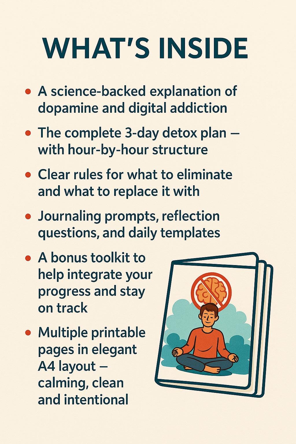 3-Day Dopamine Detox Guide | Digital Reset Planner for Focus, Overstimulation Relief & Phone Addiction Recovery