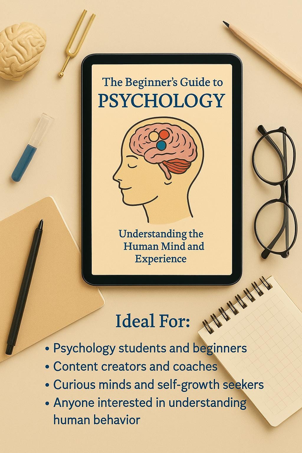The Beginner's Guide to Psychology PDF | Learn Human Behavior, Emotions, Mind & Personality | 50 Pages | A4 Printable Workbook