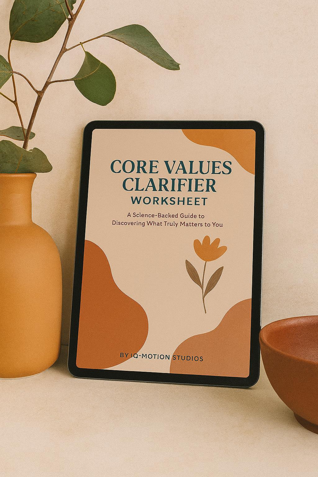 Core Values Clarifier Worksheet | Self-Discovery Journal for Life Alignment & Decision-Making | A4 Printable PDF