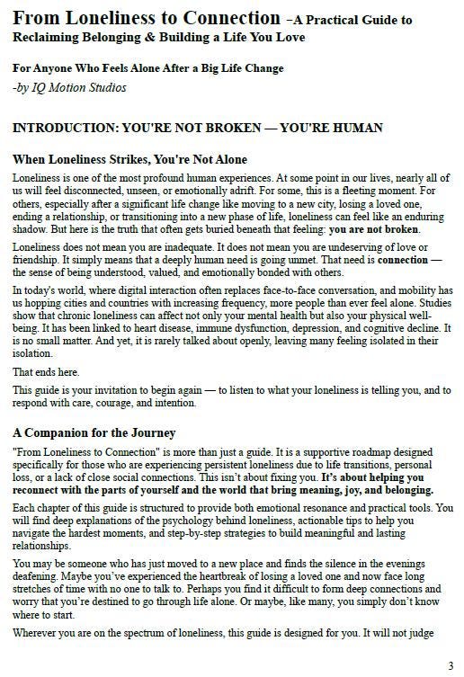 Loneliness Recovery Workbook – Reclaim Belonging, Heal Disconnection & Build a Life You Love 40 + Printable A4 Pages