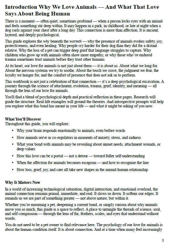 Why We Love Animals – A Psychology Workbook on Human-Animal Bonds, Emotional Attachment, and the Science of Connection