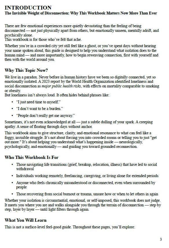 Isolation & Mental Health – Psychology-Based Workbook to Heal Loneliness, Build Connection, and Understand the Emotional Impact of Solitude