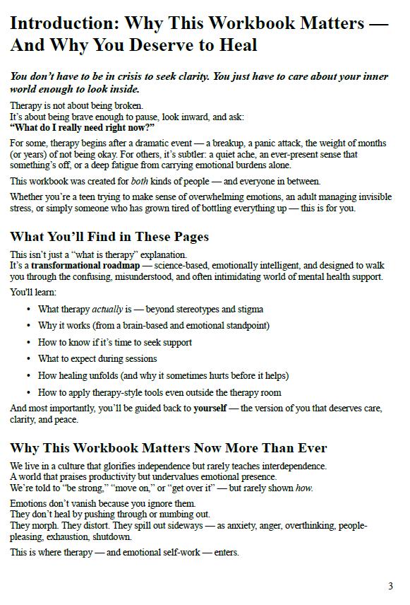 What Is Therapy? A Psychology-Based Self-Discovery Workbook to Understand, Embrace & Navigate the Healing Journey (Teens and Adults)