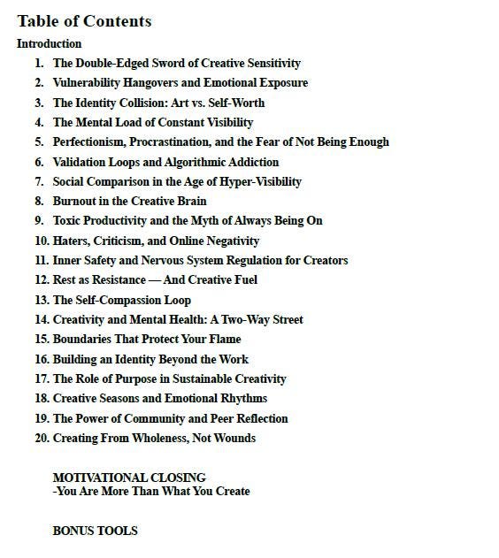 Mental Health for Creators – A Psychology-Based Workbook to Build Resilience, Manage Emotion, and Thrive in Artistic Expression
