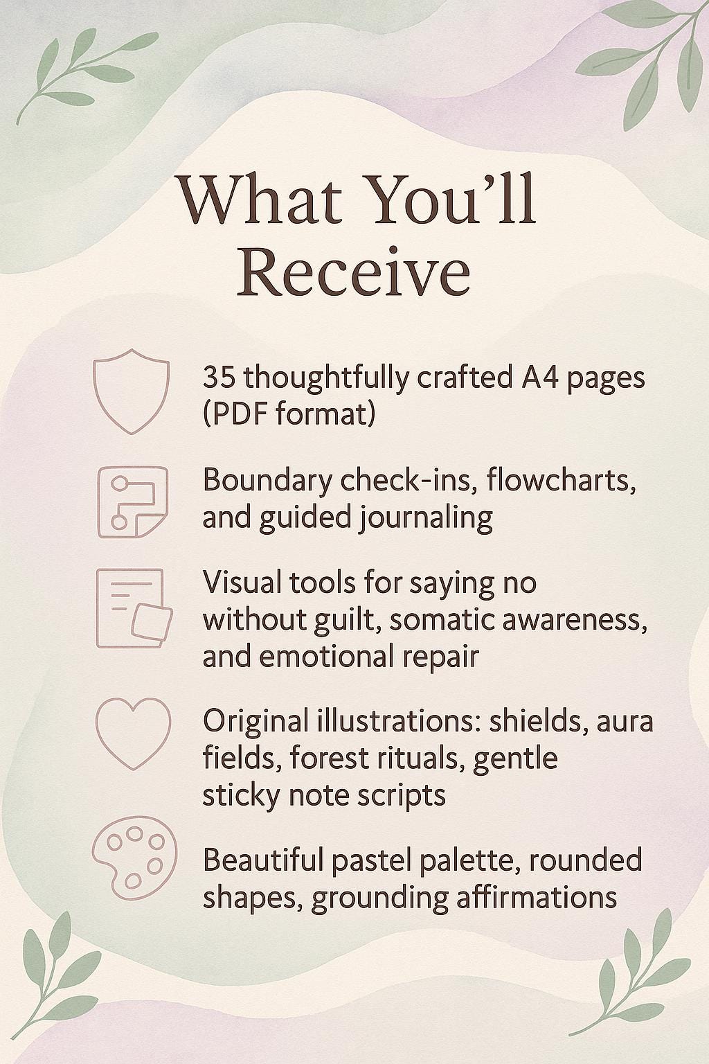 Toolkit for Boundaries – 35-Page Printable Worksheets | Gentle Mental Health Journal | Self-Growth PDF | Therapy-Inspired A4 Guide
