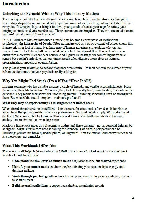 The Pyramid Within – A Guided Workbook on Maslow’s Hierarchy of Needs