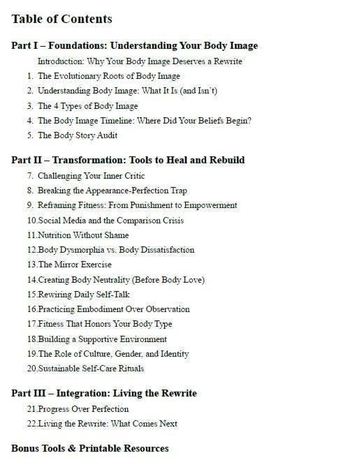 The Body Image Rewrite Guide – A Psychology-Based Workbook to Heal Body Shame, Comparison, and Self-Worth from the Inside Out