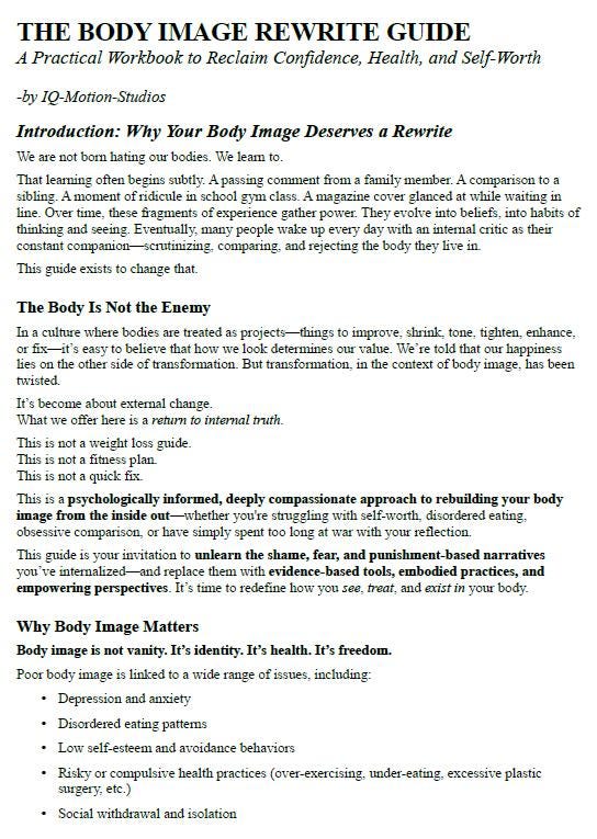 The Body Image Rewrite Guide – A Psychology-Based Workbook to Heal Body Shame, Comparison, and Self-Worth from the Inside Out