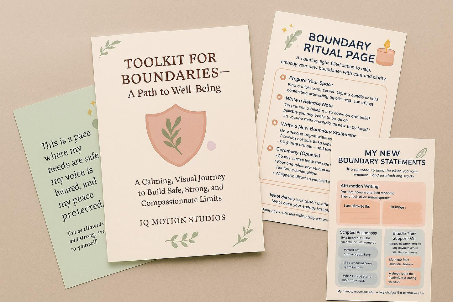 Toolkit for Boundaries – 35-Page Printable Worksheets | Gentle Mental Health Journal | Self-Growth PDF | Therapy-Inspired A4 Guide