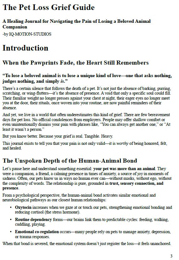 The Pet Loss Grief Guide | Printable Healing Journal for Pet Bereavement, Pet Memory Workbook, Grief Support for Animal Lovers