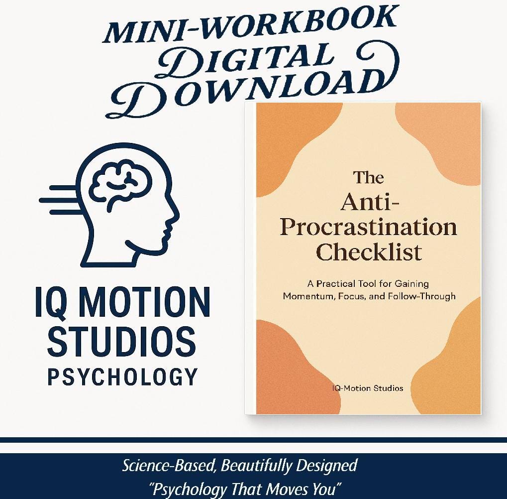 Anti-Procrastination Checklist | Psychology-Based Tool for Focus, Momentum & Motivation