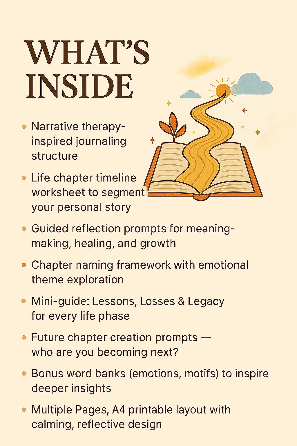 The Life Chapters Mapping Tool | Narrative Therapy-Inspired Journal for Reflection, Healing & Clarity | A4 Printable PDF