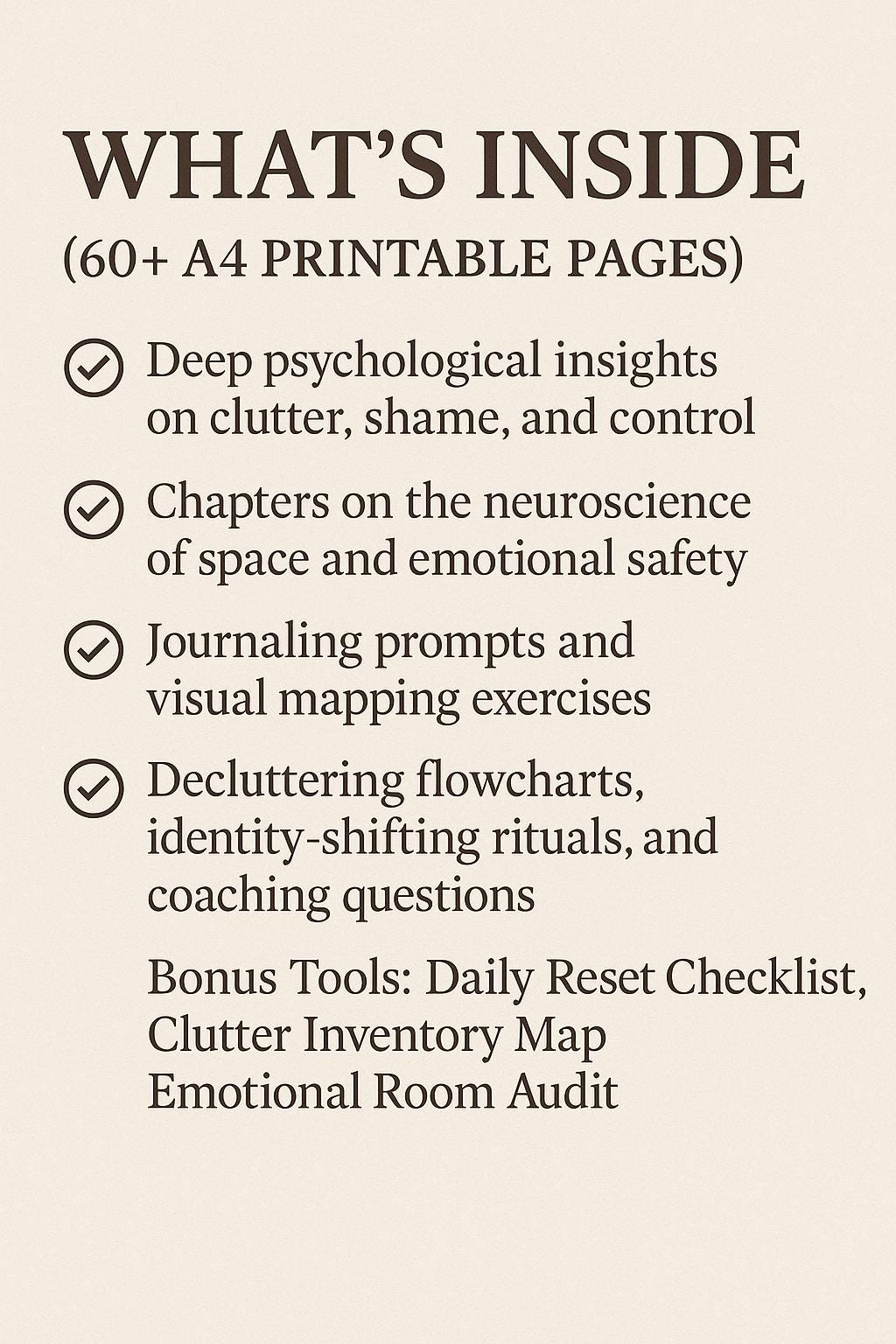 The Psychology of a Clean Home – Printable Workbook for Emotional Clarity & Decluttering Transformation (60+ Pages)