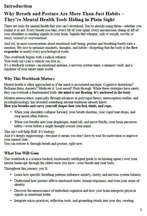 Breath & Posture – A Science-Based Workbook on How Body Position and Breathing Shape Emotion, Stress, Presence, and Self-Awareness