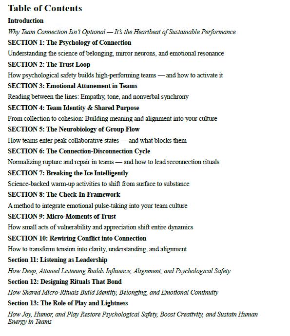 Team Connection Exercises – A Science-Based Journey to Trust, Engagement, and Deep Human Collaboration
