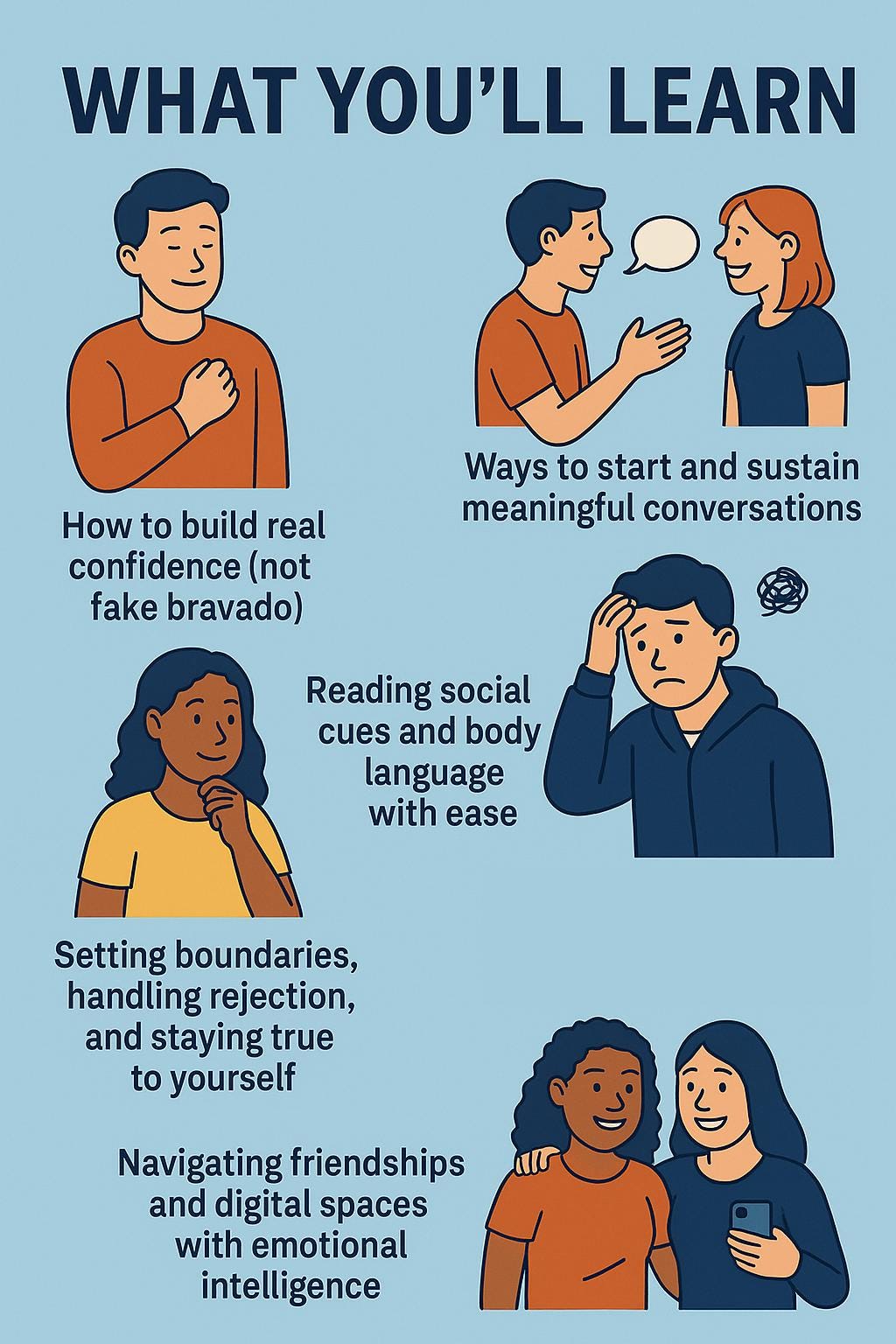 Social Skills for Teens Workbook – Build Confidence, Communication & Friendships | PDF Guide for Anxiety, Conversation, and Self-Esteem