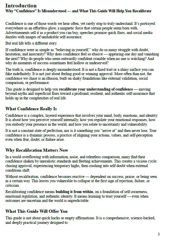 Confidence Calibration – A Psychology-Based Workbook to Rebuild Self-Belief, Silence the Inner Critic, and Anchor in Authentic Self-Worth