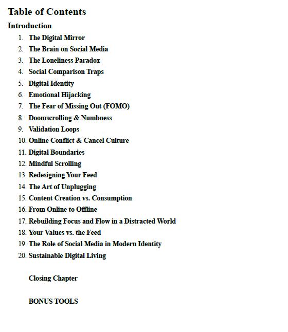Healthy Social Media Use – A Psychology-Based Workbook for Digital Boundaries, Emotional Awareness & Intentional Online Living
