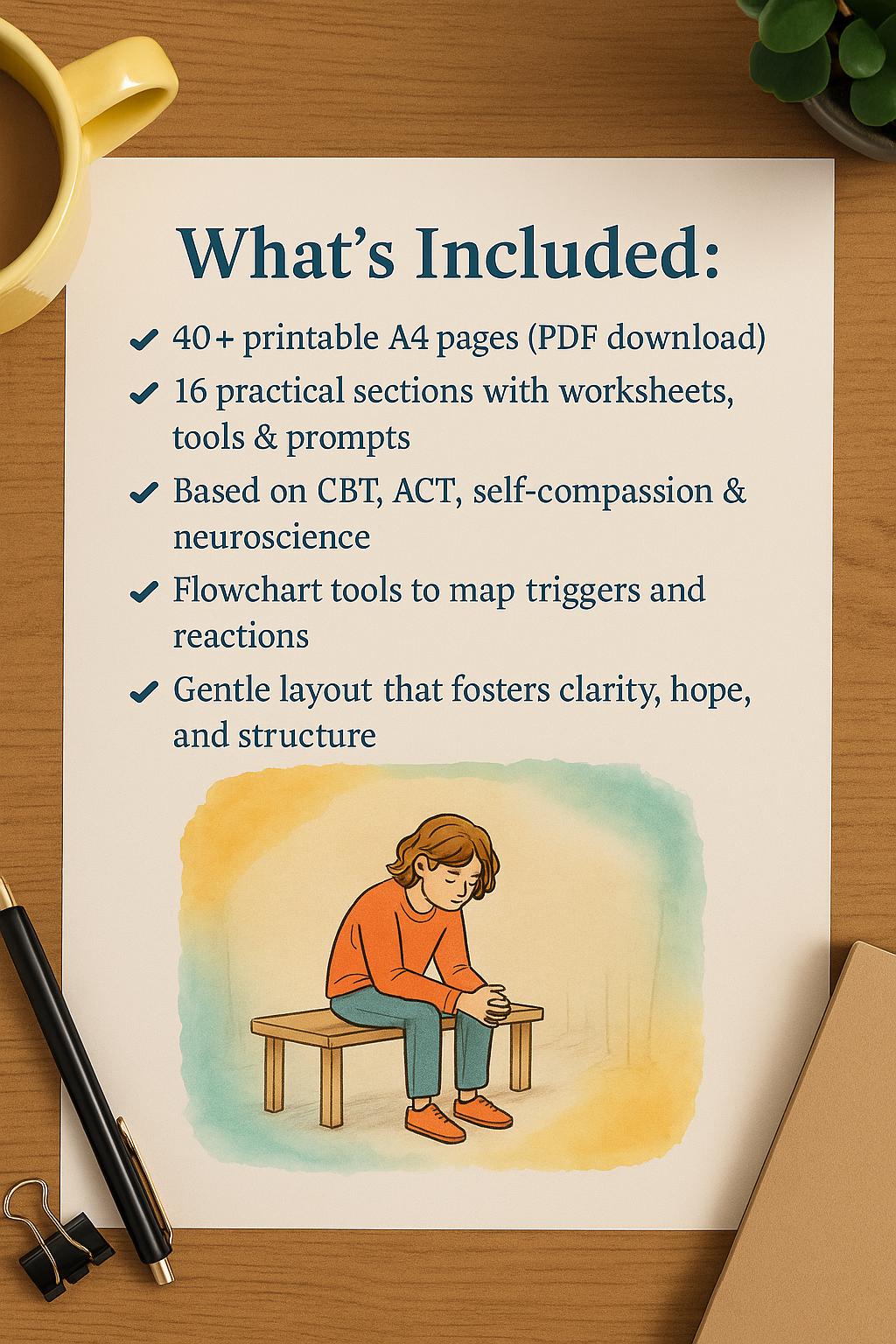 Social Anxiety Recovery Planner PDF | Confidence Workbook for Overthinking, Fear of Judgment & Social Overwhelm