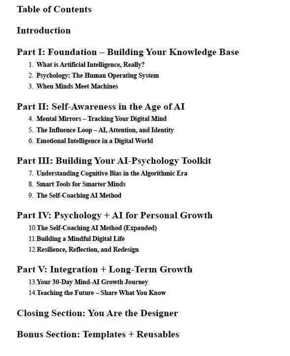 Mind Meets Machine PDF | How to Use AI in Daily Life | Psychology-Based Guide for Creators, Entrepreneurs & Curious Minds | 35 Pages