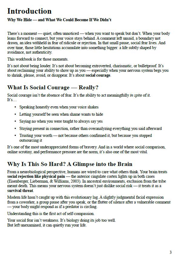 Social Courage Workbook | Confidence & Connection Guide | Overcome Social Fear | 60+ Pages Psychology PDF