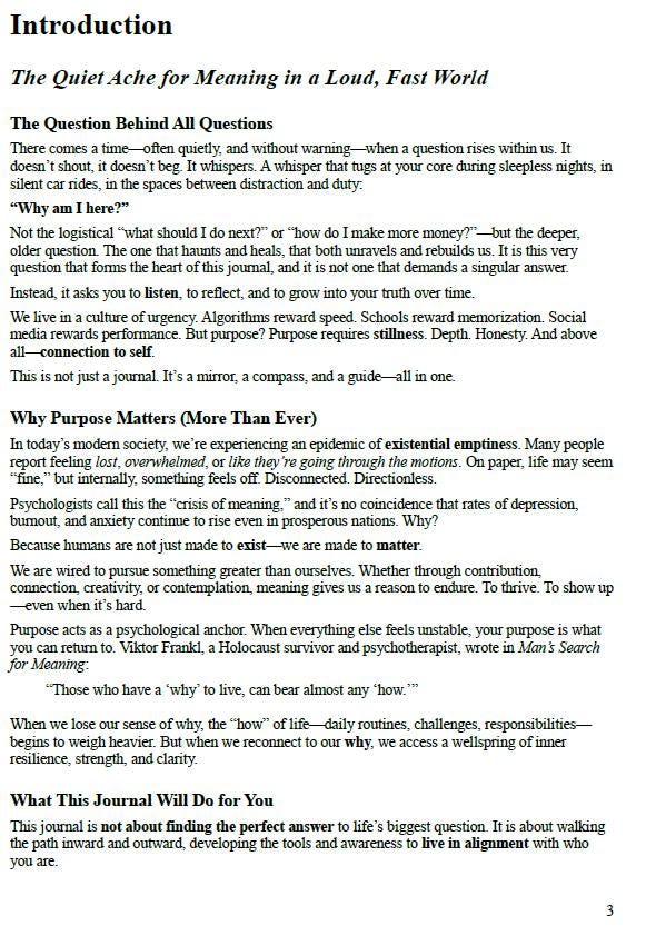 Why Am I Here? Life Purpose Journal | Printable Self-Discovery Workbook PDF