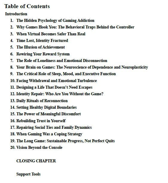 The Gaming Addiction Recovery Map – A Psychology-Based Workbook to Reclaim Focus, Heal Dopamine Dysregulation, and Rebuild Motivation