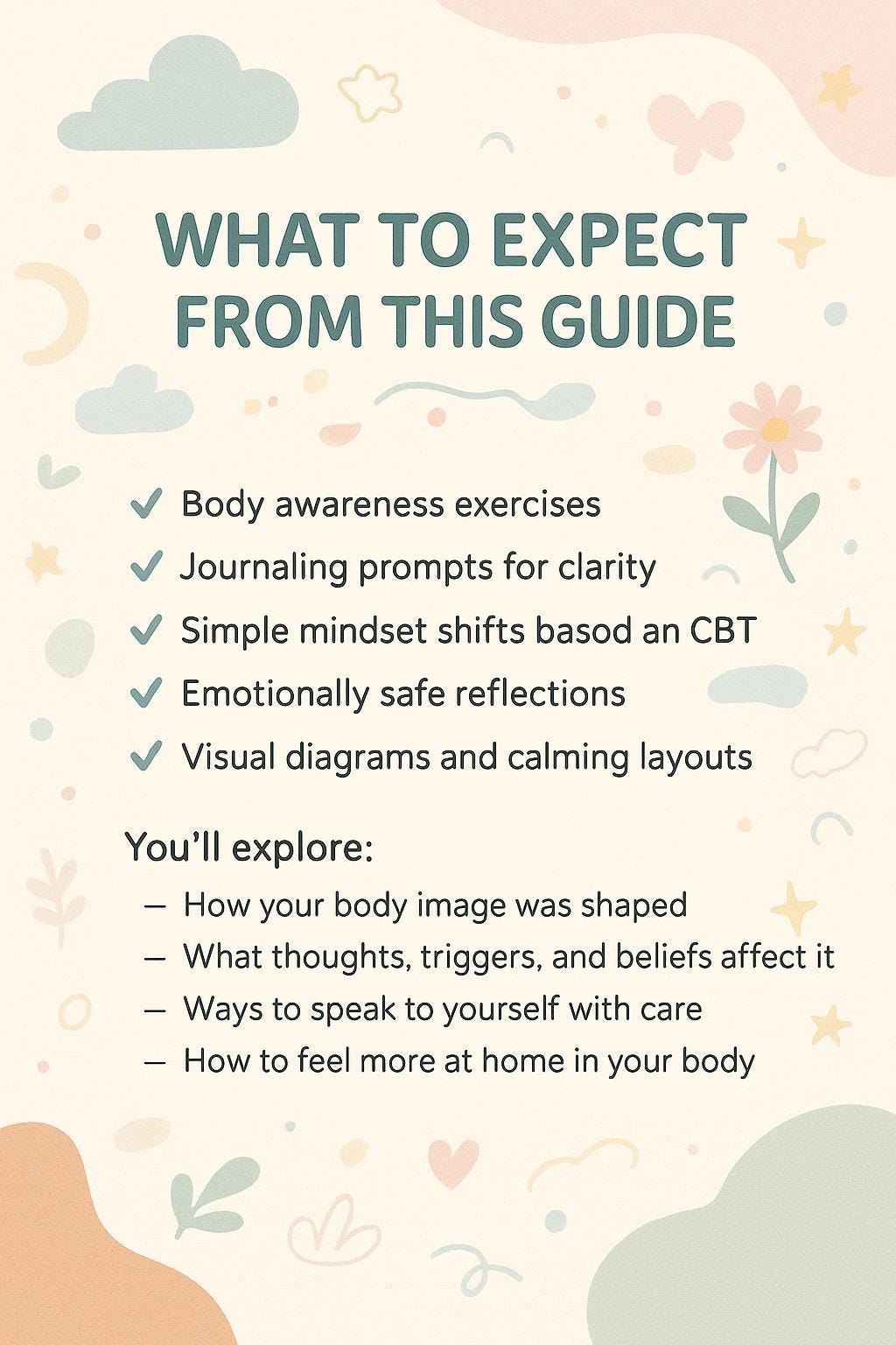 Body Image Healing Map – Gentle Psychology-Based Visual Journal for Self-Worth & Body Neutrality