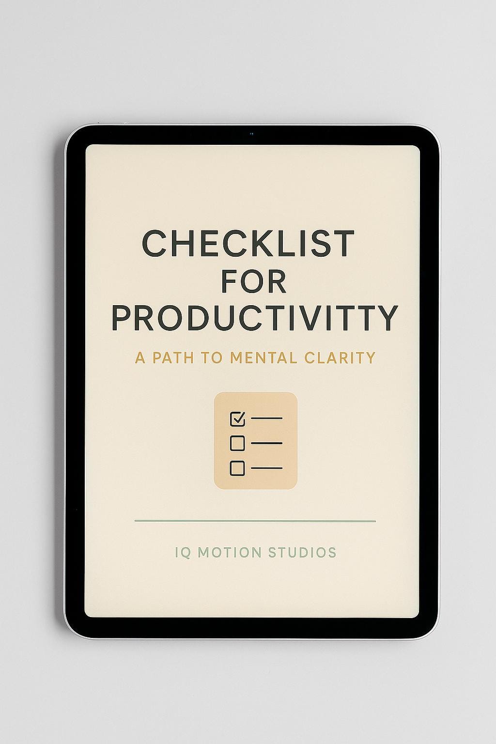 Productivity Checklist Worksheets – Printable Mental Clarity Planner | CBT-Based Self-Help PDF | Calm Daily Routine, Focus & Reset Guide