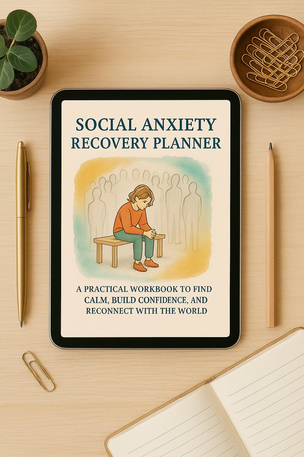Social Anxiety Recovery Planner PDF | Confidence Workbook for Overthinking, Fear of Judgment & Social Overwhelm