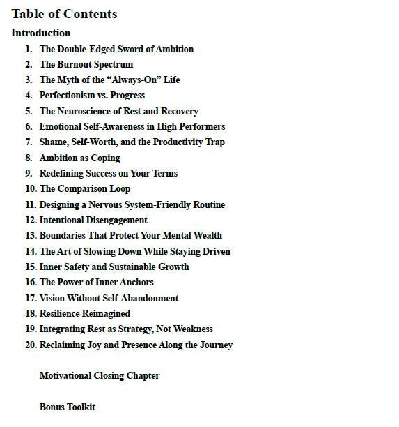 Balancing Ambition and Mental Health – A Psychology-Based Workbook to Prevent Burnout, Redefine Success, and Restore Emotional Clarity