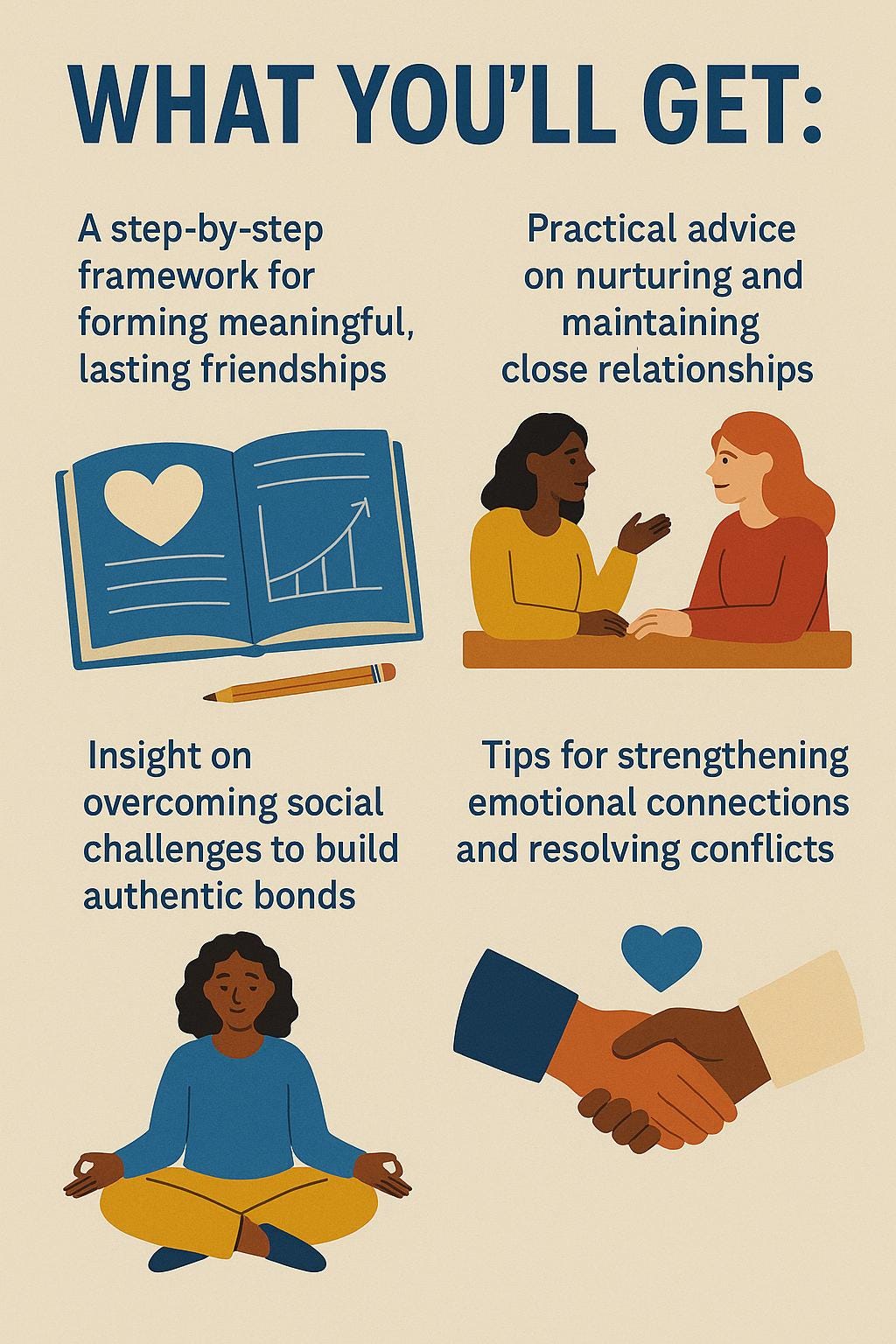 Friendship Workbook, Guide to Making Friends, Deepening Connections, Improving Social Skills, & Overcoming Social Anxiety, Self-Help Journal