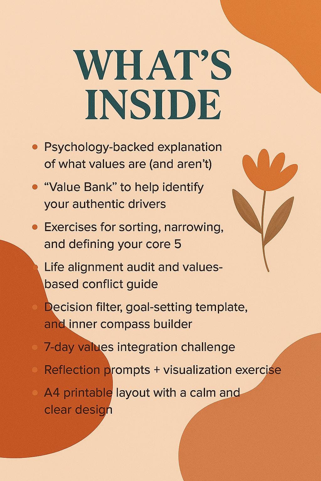 Core Values Clarifier Worksheet | Self-Discovery Journal for Life Alignment & Decision-Making | A4 Printable PDF