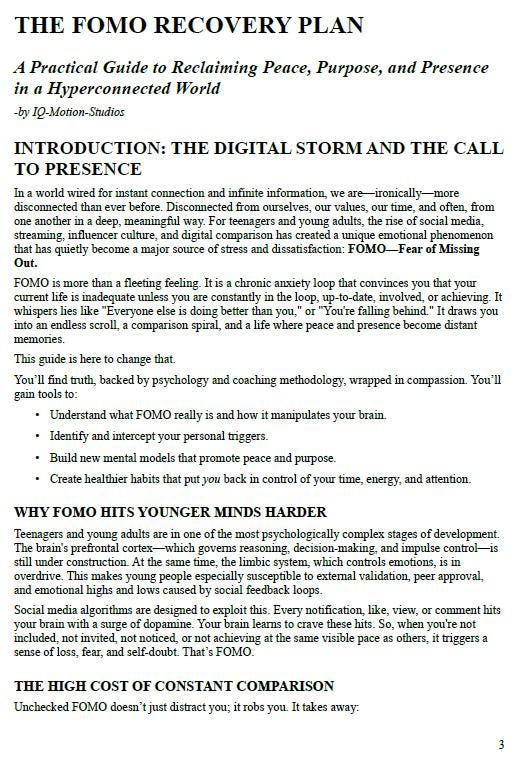 The FOMO Recovery Plan – Printable Workbook to Overcome Comparison, Reclaim Presence & Heal from Social Media Anxiety
