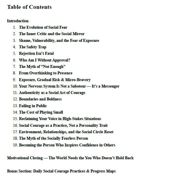 Social Courage Workbook | Confidence & Connection Guide | Overcome Social Fear | 60+ Pages Psychology PDF