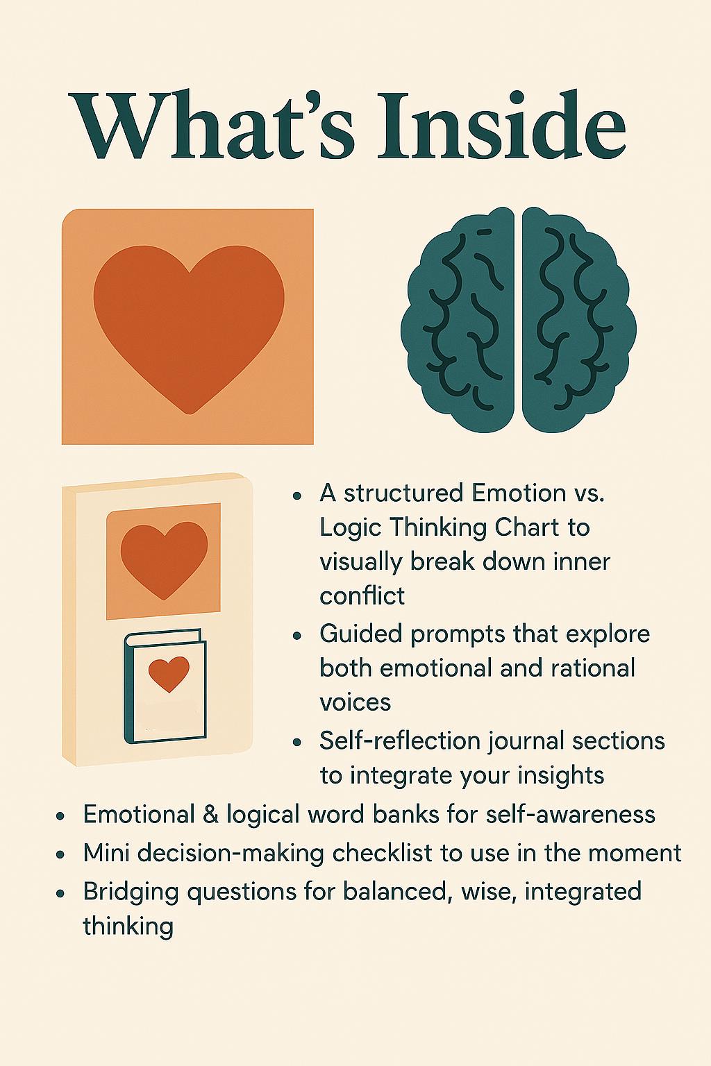 Emotion vs Logic Thinking Chart | Psychology-Based Decision Tool & Self-Coaching Aid