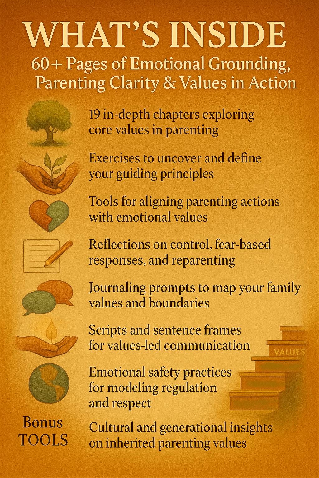 Raising by Values – A Reflective Workbook for Conscious Parenting Through Core Values, Emotional Safety, and Growth-Centered Guidance