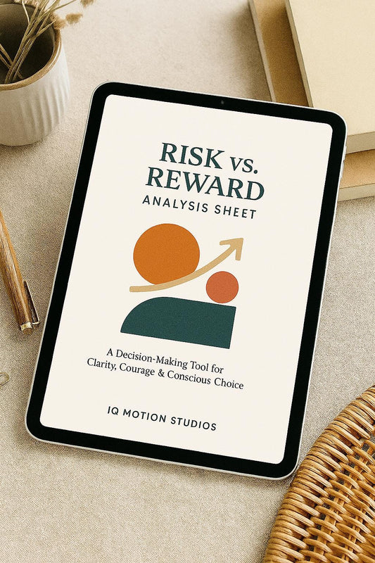 Risk vs. Reward Analysis Sheet, Psychology-Based Decision Clarity Tool for Life, Career and Personal Growth, A4 Printable PDF