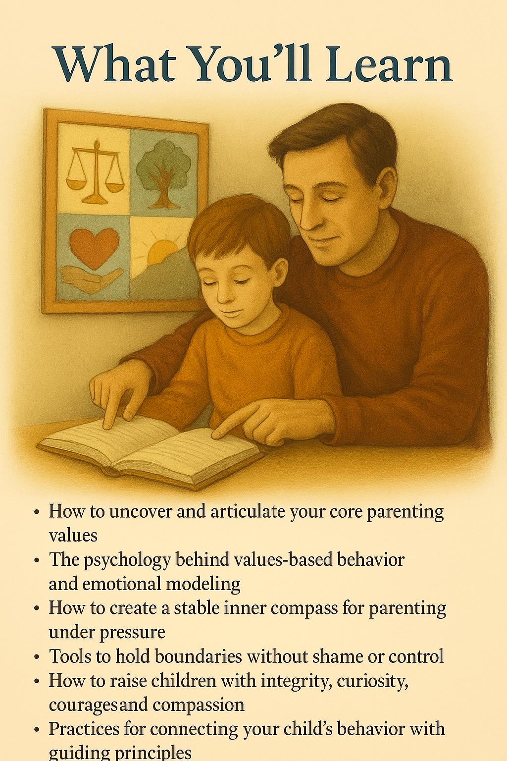 Raising by Values – A Reflective Workbook for Conscious Parenting Through Core Values, Emotional Safety, and Growth-Centered Guidance