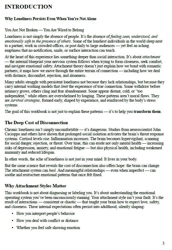 Attachment Styles and Loneliness Guide | Adult Emotional Healing Workbook | Connection & Self-Trust Tools (60+ pgs)