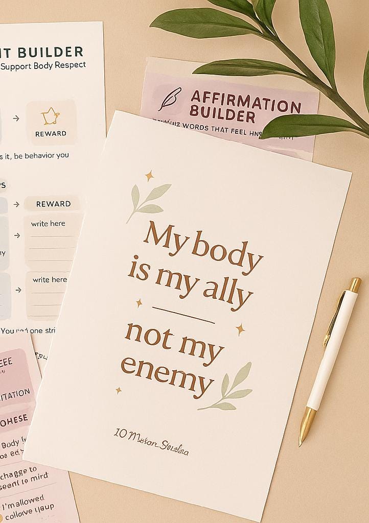 Body Image Healing Map – Gentle Psychology-Based Visual Journal for Self-Worth & Body Neutrality