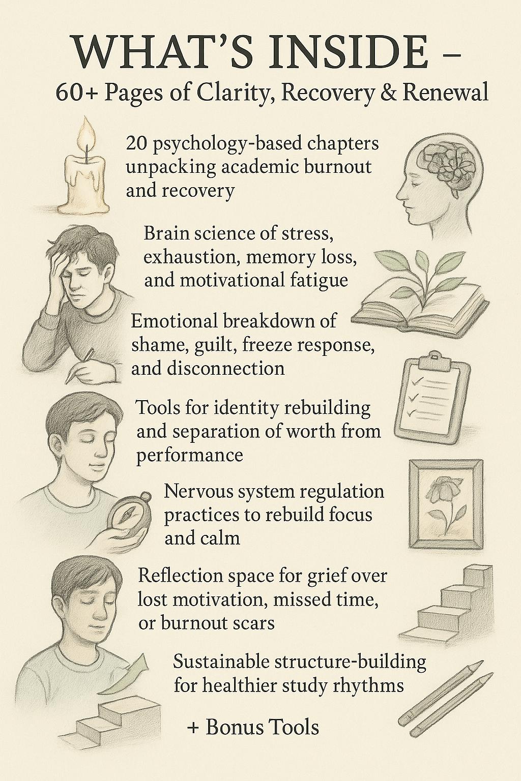 Academic Burnout Recovery – A Psychology-Based Workbook to Regain Focus, Motivation, Self-Worth & Balance in a High-Pressure Study Culture
