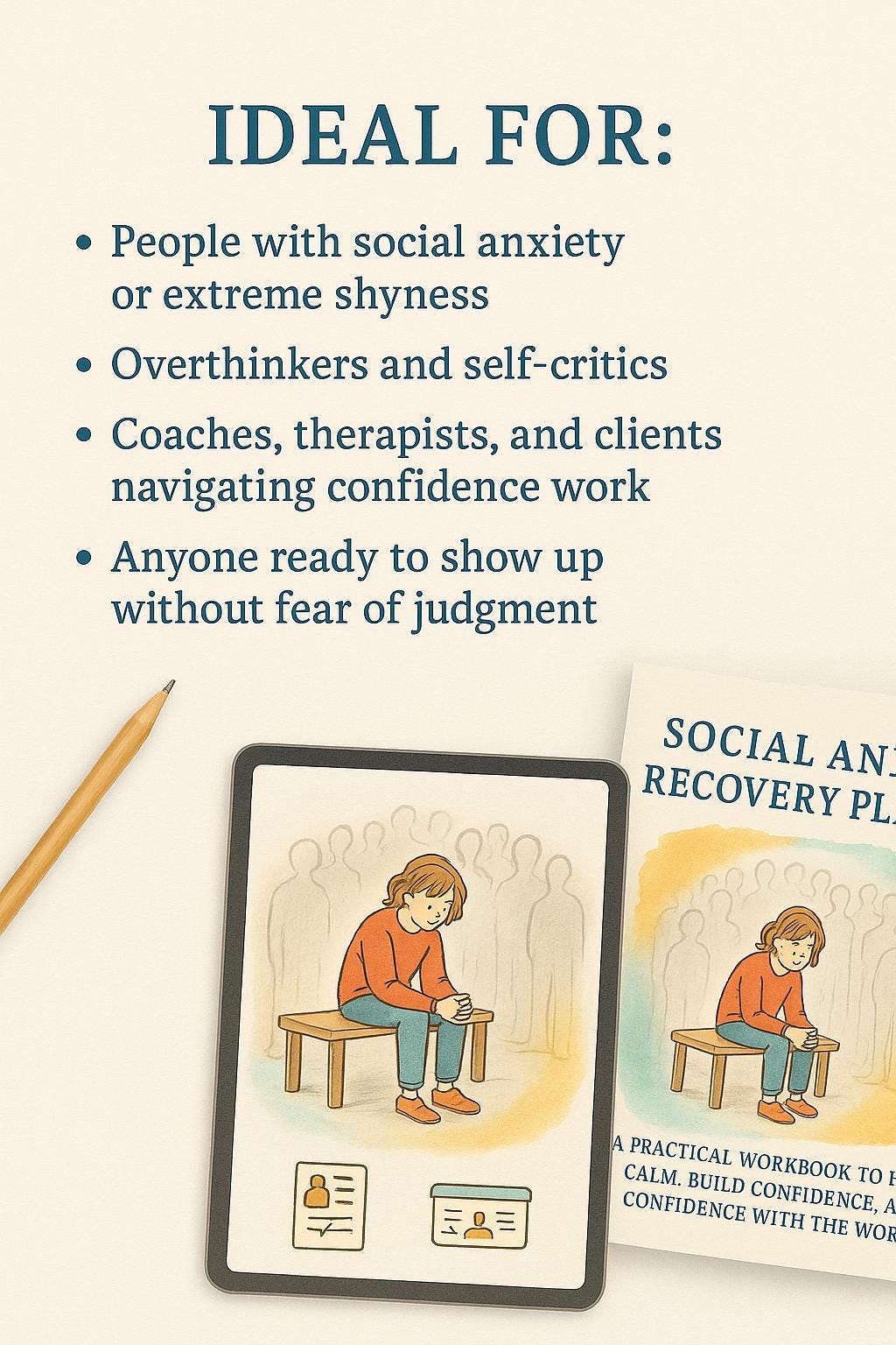 Social Anxiety Recovery Planner PDF | Confidence Workbook for Overthinking, Fear of Judgment & Social Overwhelm