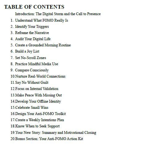 The FOMO Recovery Plan – Printable Workbook to Overcome Comparison, Reclaim Presence & Heal from Social Media Anxiety