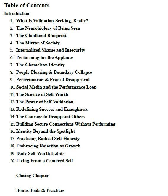 The Validation Trap – A Psychology-Based Workbook to Break Approval-Seeking, Reclaim Confidence & Build Inner Self-Worth