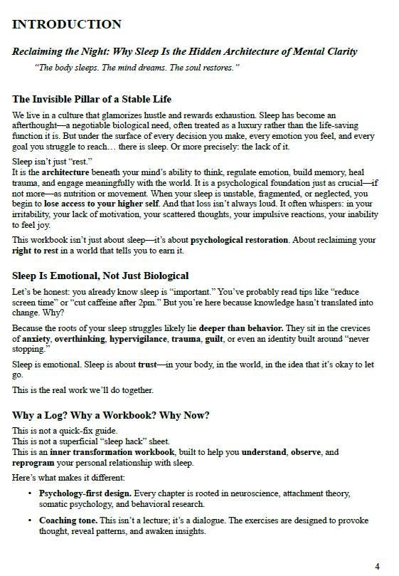 Sleep Psychology Log – A Science-Based Workbook for Sleep Recovery, Nervous System Balance & Deep Rest (60+ Printable Pages)