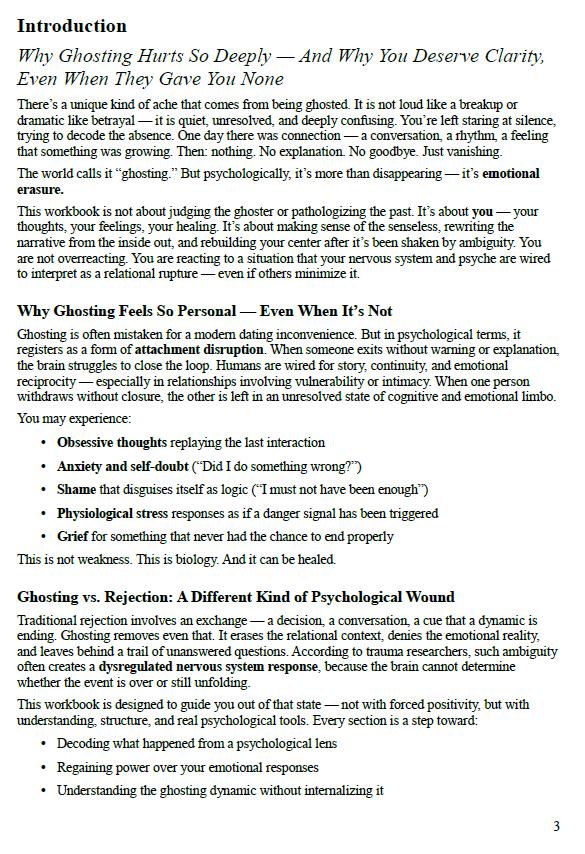 Ghosted – A Psychology-Based Workbook to Heal After Sudden Disconnection, Rebuild Self-Worth, and Understand Emotional Avoidance