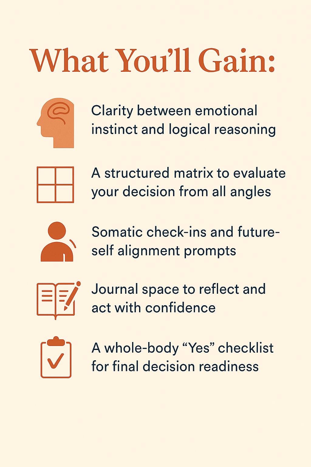 Gut vs. Logic Decision Matrix – Self-Coaching Worksheet for Clarity, Inner Alignment & Smarter Decisions